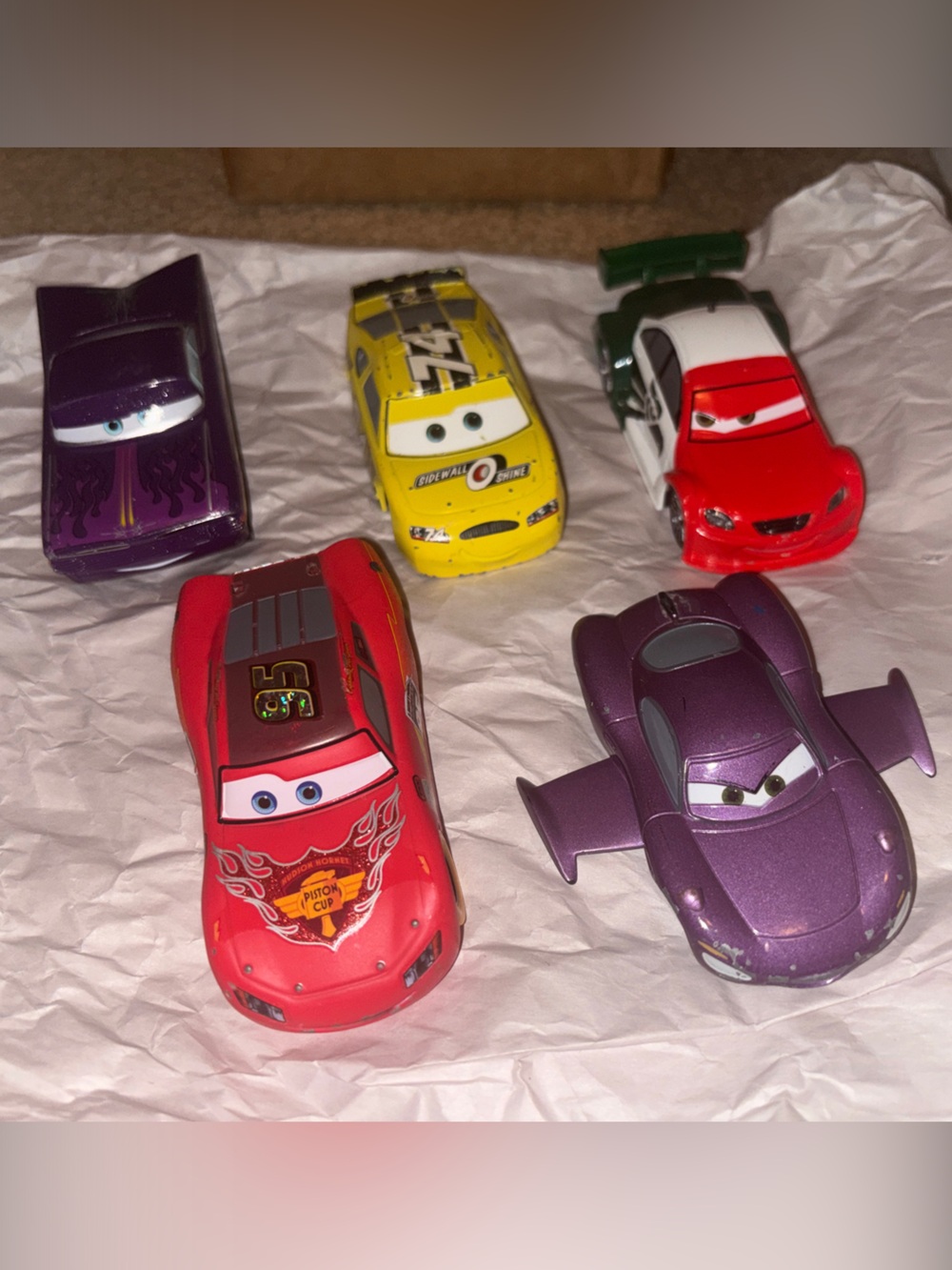 Disney Cars Assorted Hero Racers Toy Car Set - Red, Purple, Yellow, White